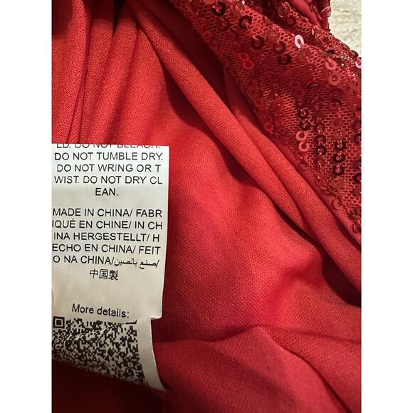 Faeriesty Red Off Shoulder Sequin Gown Women Sz M Formal Prom Birthday NYE Dress - Picture 9 of 10